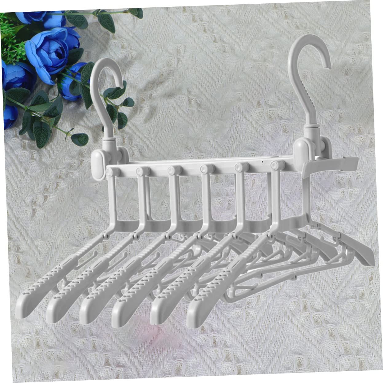 KOMBIUDA 1pc Foldable Clothes Hanger Drying Rack for Clothes Multi Clothes Rack Saver Gadgets Room Foldable Laundry Rack Hanger for Pants Dryer Stacker Portable Foldable Hangers Swivel Grey