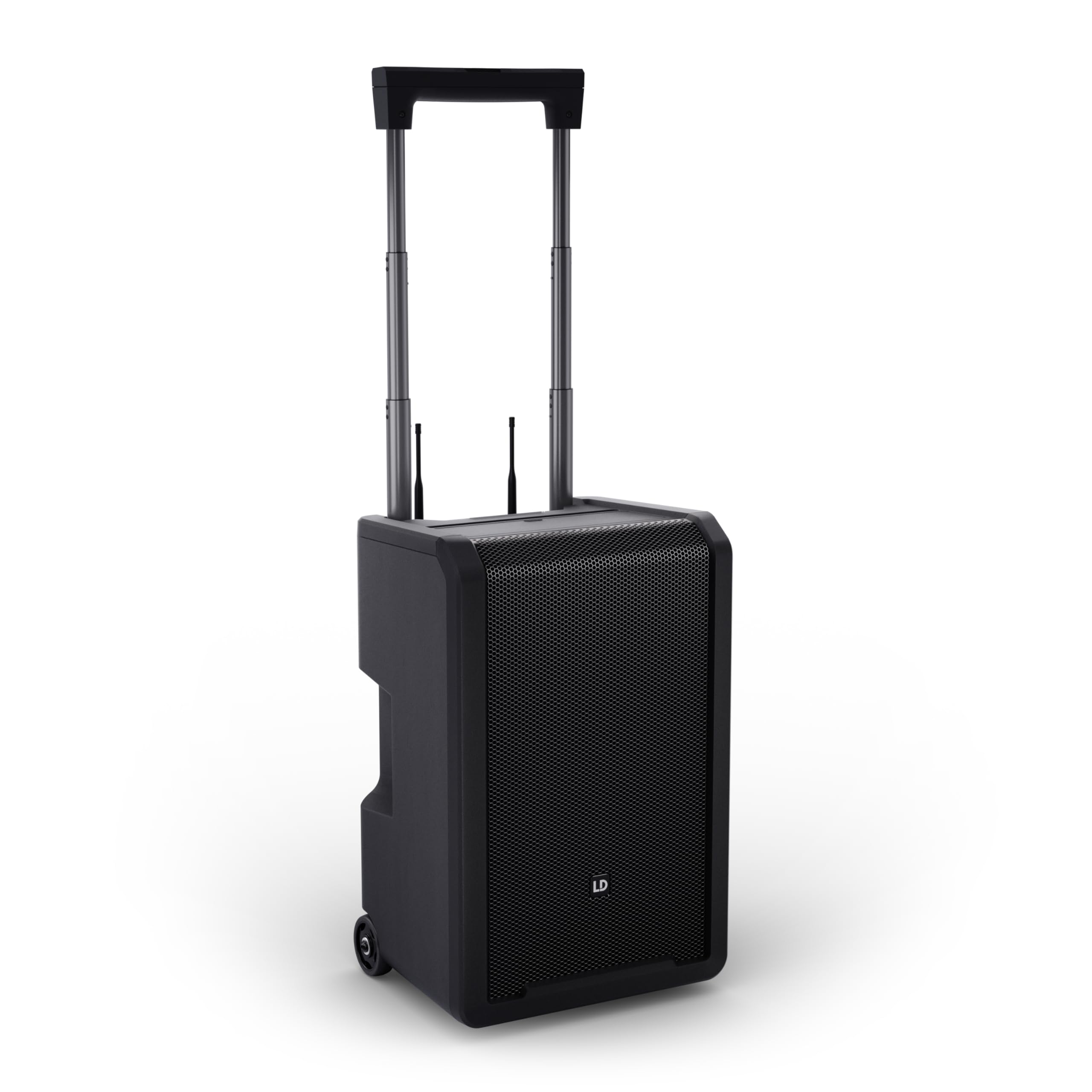 LD SYSTEMS ANNY 10 HHD 2 B8-10" Mobiler Bluetooth PA-Lautsprecher mit Akku, Mixer und 2x Funkmikrofon, schwarz