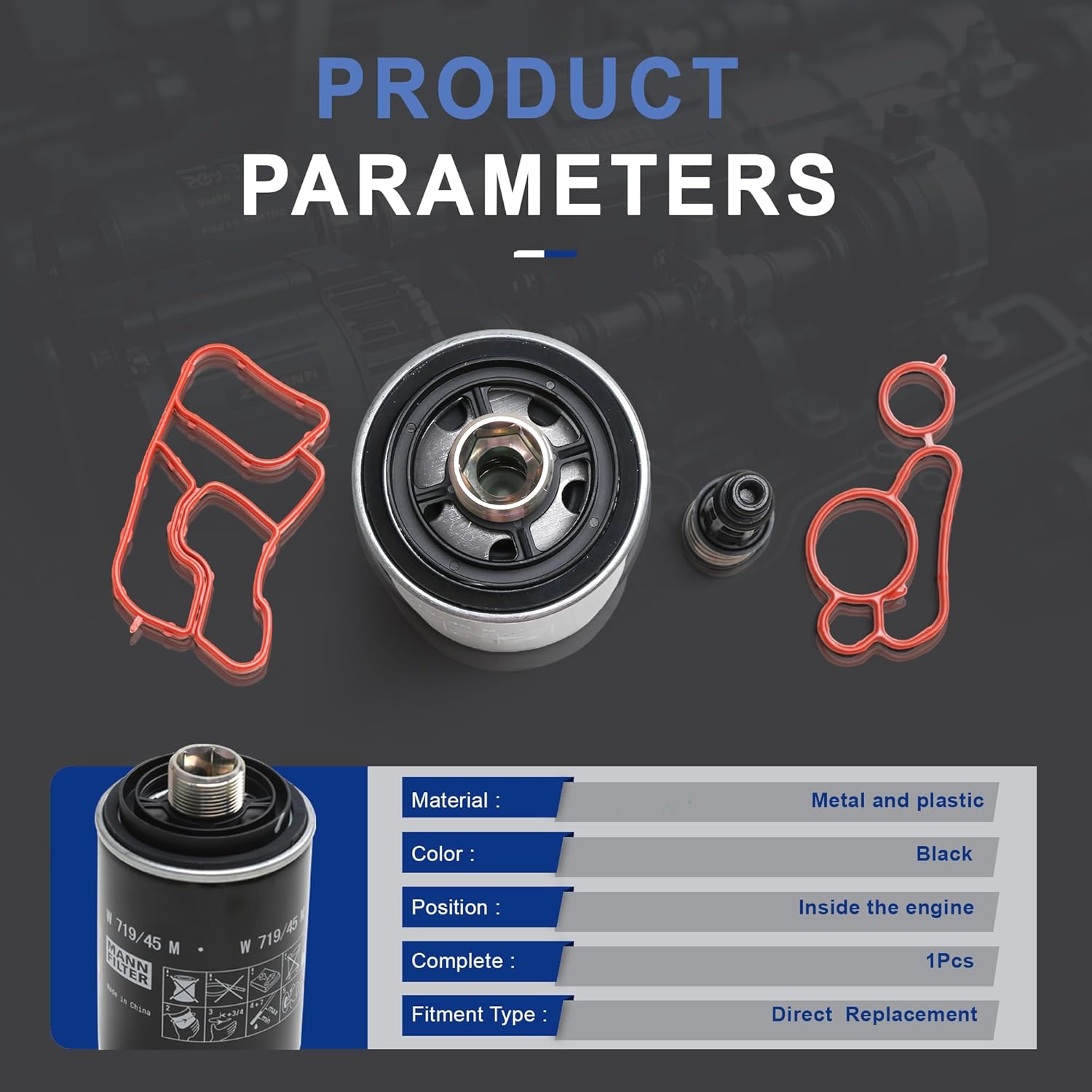 06J115403C Oil Filter & Oil Filter Adapter Tube & Oil Cooler Gasket Seal Kit 06J115679E Compatible with Audi A3 A4 A5 A6 A8 Q3 Q5 TT VW CC EOS Golf Jetta Passat Scirocco Tiguan 1.8T 2.0T