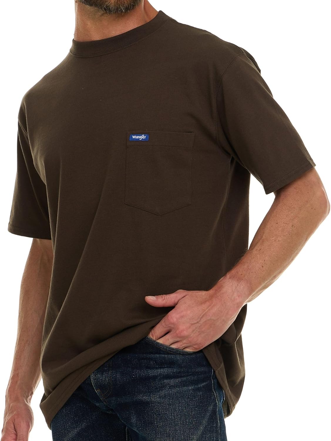 Wrangler Big and Tall T-Shirt for Men - Cotton Tee with Chest Pocket - Image 4