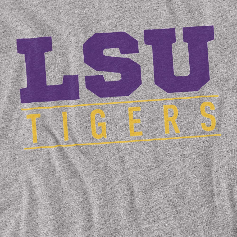 Louisiana State University LSU Official Between The Lines Unisex Adult T-Shirt, Athletic Heather, Medium
