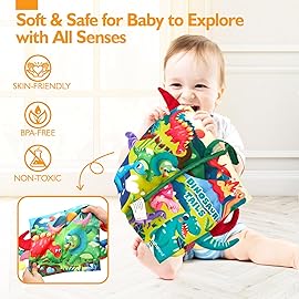 hahaland Baby Books 0-6 Months,Infant Tummy Time Toy Sensory Toys 6 to 12 Months Touch Feel Book Gifts for Boy Girl 0-3 Month Learning Toy Baby Christmas Birthday Gifts Stocking Stuffers (Single)