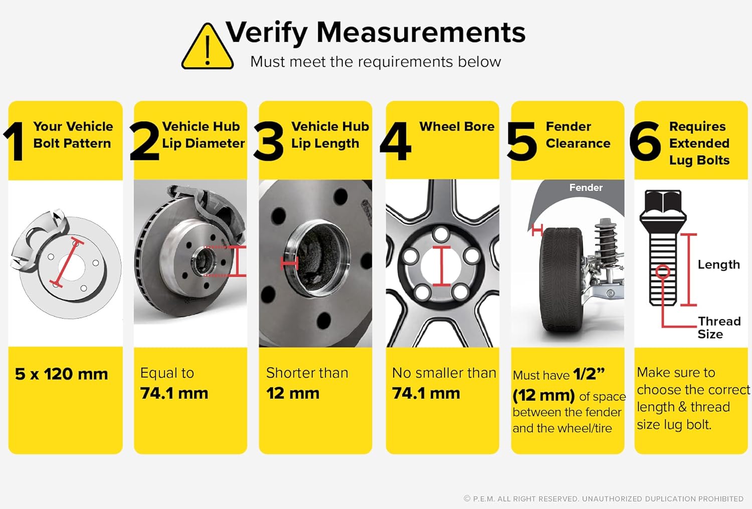 2pcs 12mm (0.5 inch) 5x120 Hubcentric Wheel Spacers Compatible with 1996-2003 BMW 525i 528i 530i 540i M5 (74.1mm Bore) Black E39 525 528 530 540