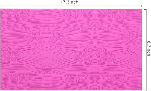 Miniatura 8 de Tapete de silicona para fondant, molde de encaje con impresión de rosas (16 x 12 pulgadas, rosa rosa)