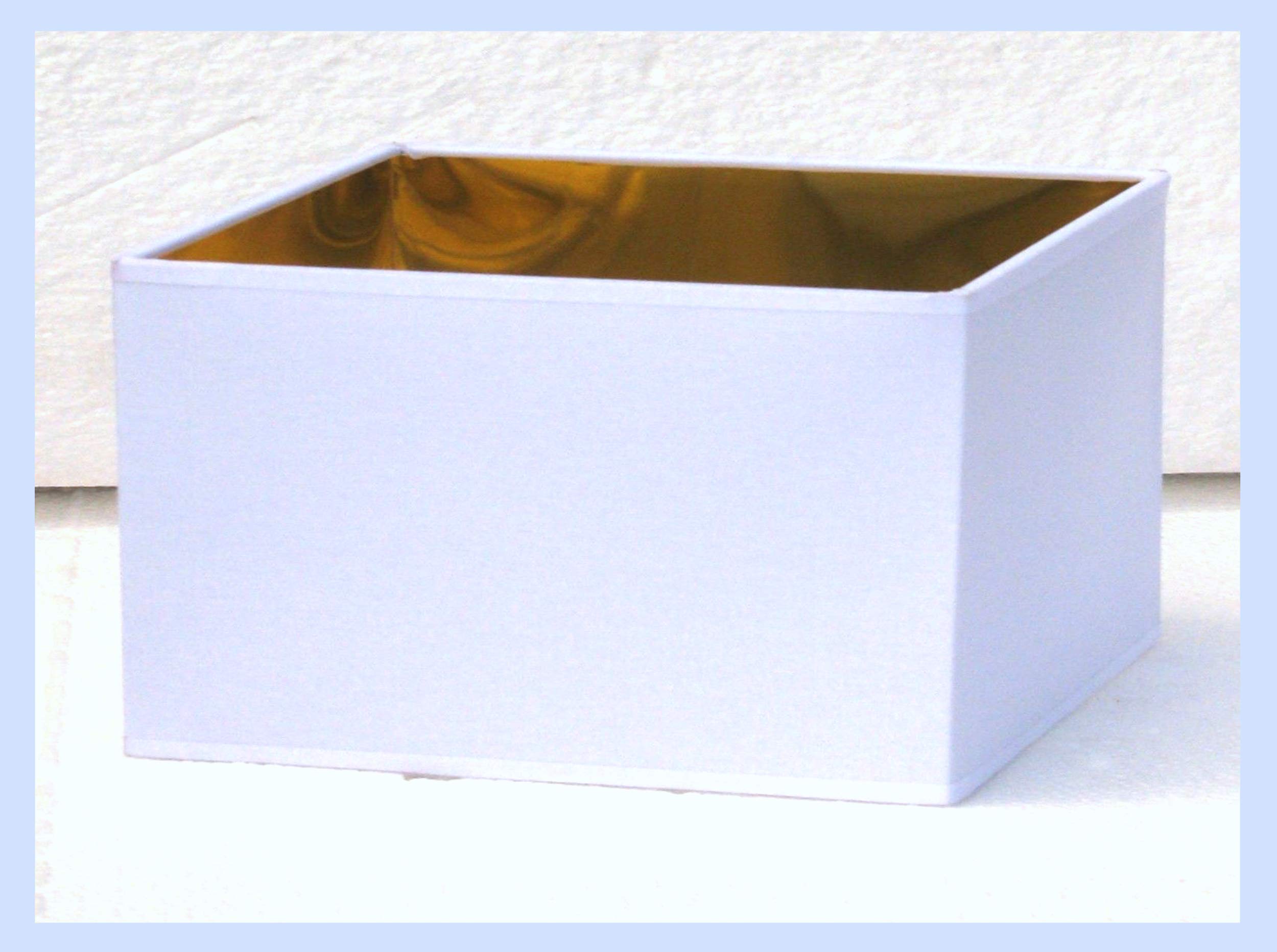 Paralume coprilampada in tessuto bianco interno oro - produzione propria - made in Italy (rettangolo, cm 50)