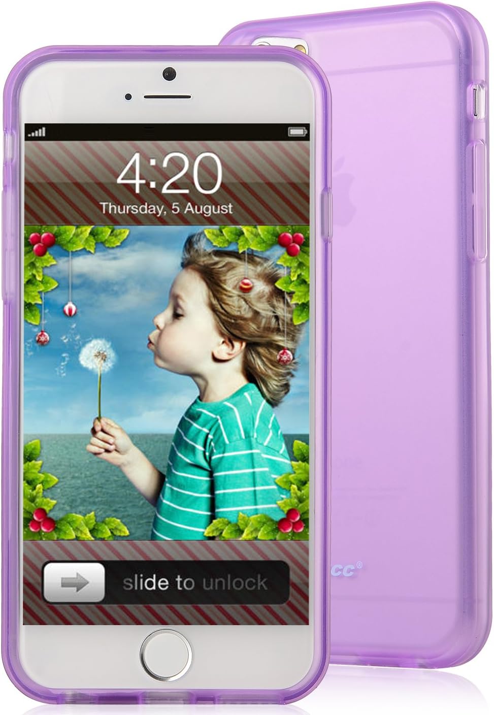 [Apple New iPhone 6 (4.7) Case] iXCC Pilot Pro Series [Extra Thick and Solid] [Classy Fashion] [Ultra Slim Fit] [Soft Rubberized Jelly] [Matte Finish] Premium TPU Case, [Anti-Slip, Anti-Fall, Anti-Shock] Non Slip Rubber Protective Case, Shock Resistant, Smooth Back Cover and Rubber Bumper Sides with Screen Protector for iPhone 6 (4.7-inch) - Verizon, AT&T, Sprint, T-Mobile, International, and Unlocked [Lavender Purple]