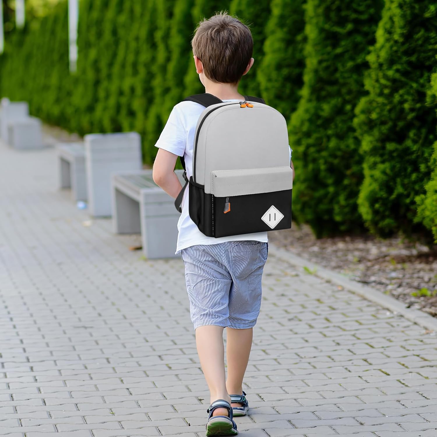 Little Kids Backpack for Girls Boys - Toddler Preschool Backpack School Bag Cute Kindergarten Backpack for Aged 3-6, Grey Black - Image 7