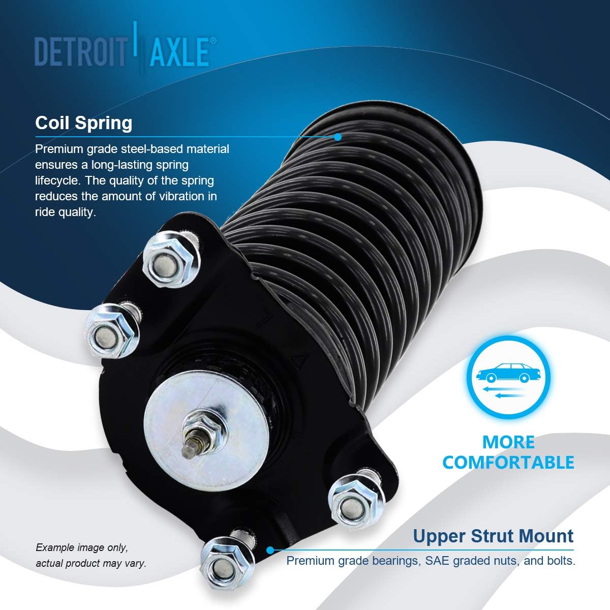 Detroit Axle - Front 4pc Struts Kit for 02-05 Jeep Liberty, Struts & Coil Spring Wheel Bearing Hubs 2002 2003 2004 2005 Replacement Suspension