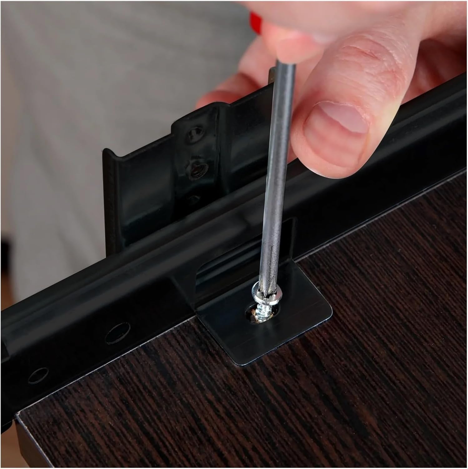 Guide Keyboard Tray Installation Bearing Desk Slide Suite Side Mount Track Drawer Rail Cold Rolled Steel Mechanism(Black)