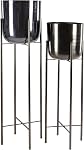 Deco 79 Planteur de dôme intérieur en métal avec support amovible, ensemble de 2 19", 22"H, Or