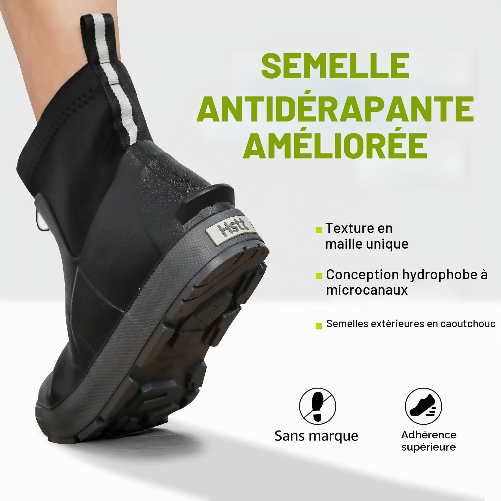 Bottes Caoutchouc Homme Légère Bottes Pluie Antidérapant étanche De Sécurité Bottine Confortable Original Chaussures