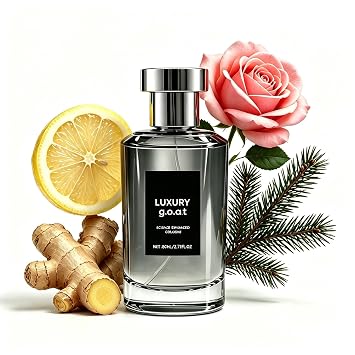 Lemon Cedar Men Perfume, Ginger Rose Cologne, Everyday Woody & Long Lasting Citrus Woody Men Spray, 80ML Eau de Cologne
