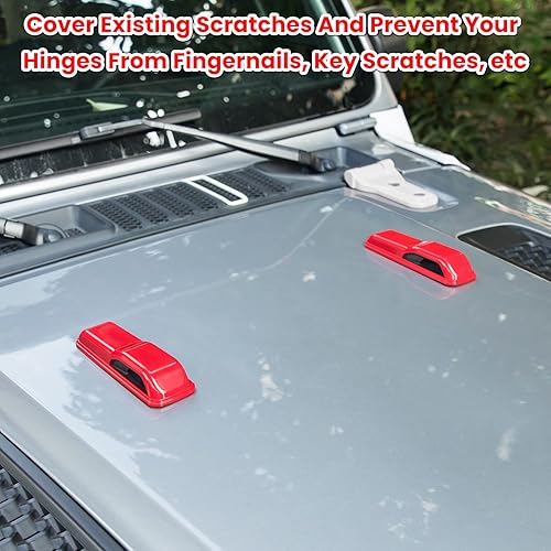 Miniatura 8 de Cubierta de bisagra del capó del motor, accesorios exteriores de decoración para Jeep Wrangler JL JLU Sports Sahara Freedom Rubicon Unlimited