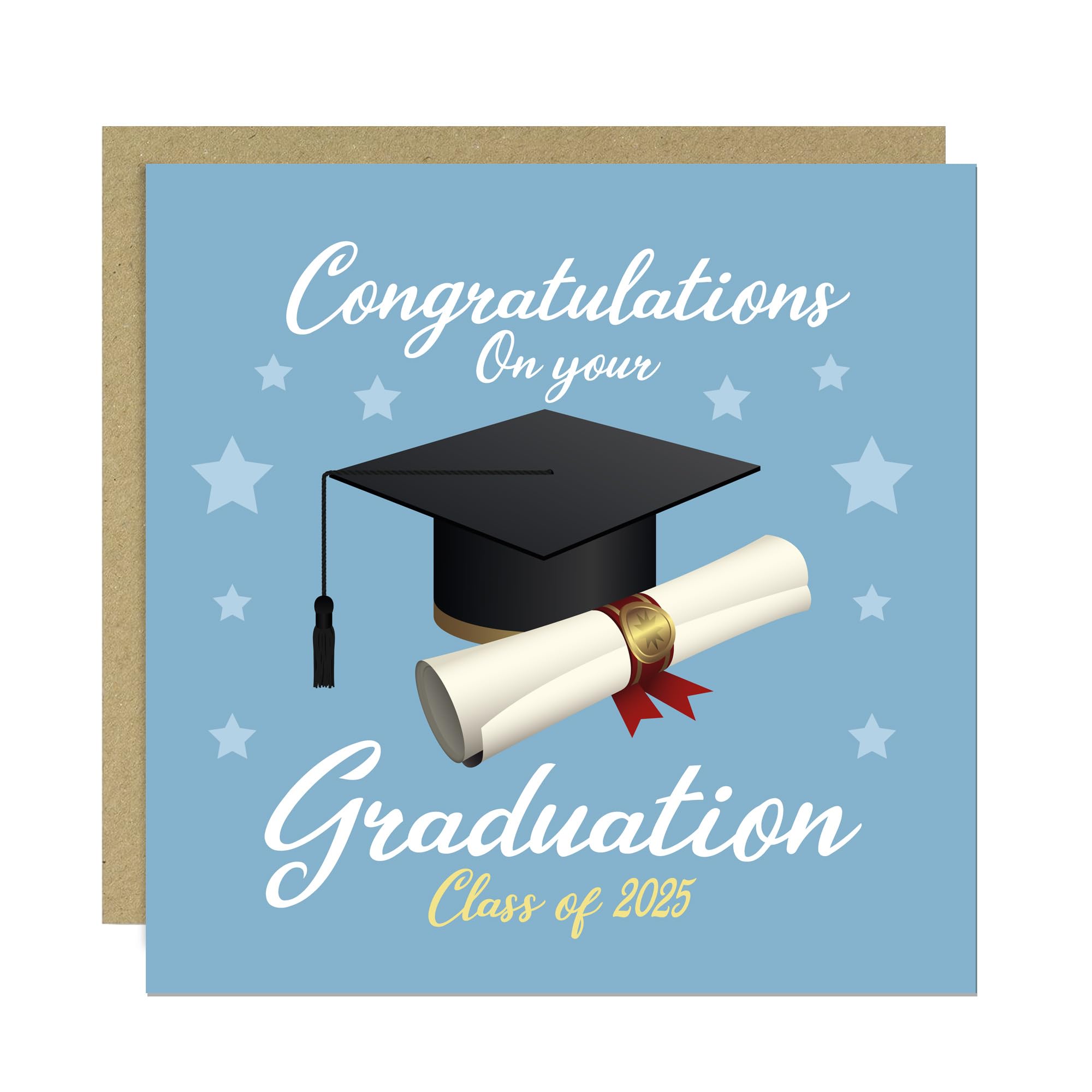 RED OCEAN Graduation Card, Happy Graduation Cards, Congratulations On Your Degree, Class of 2025 Graduate, Well Done Card For Son Daughter Grandson Granddaughter