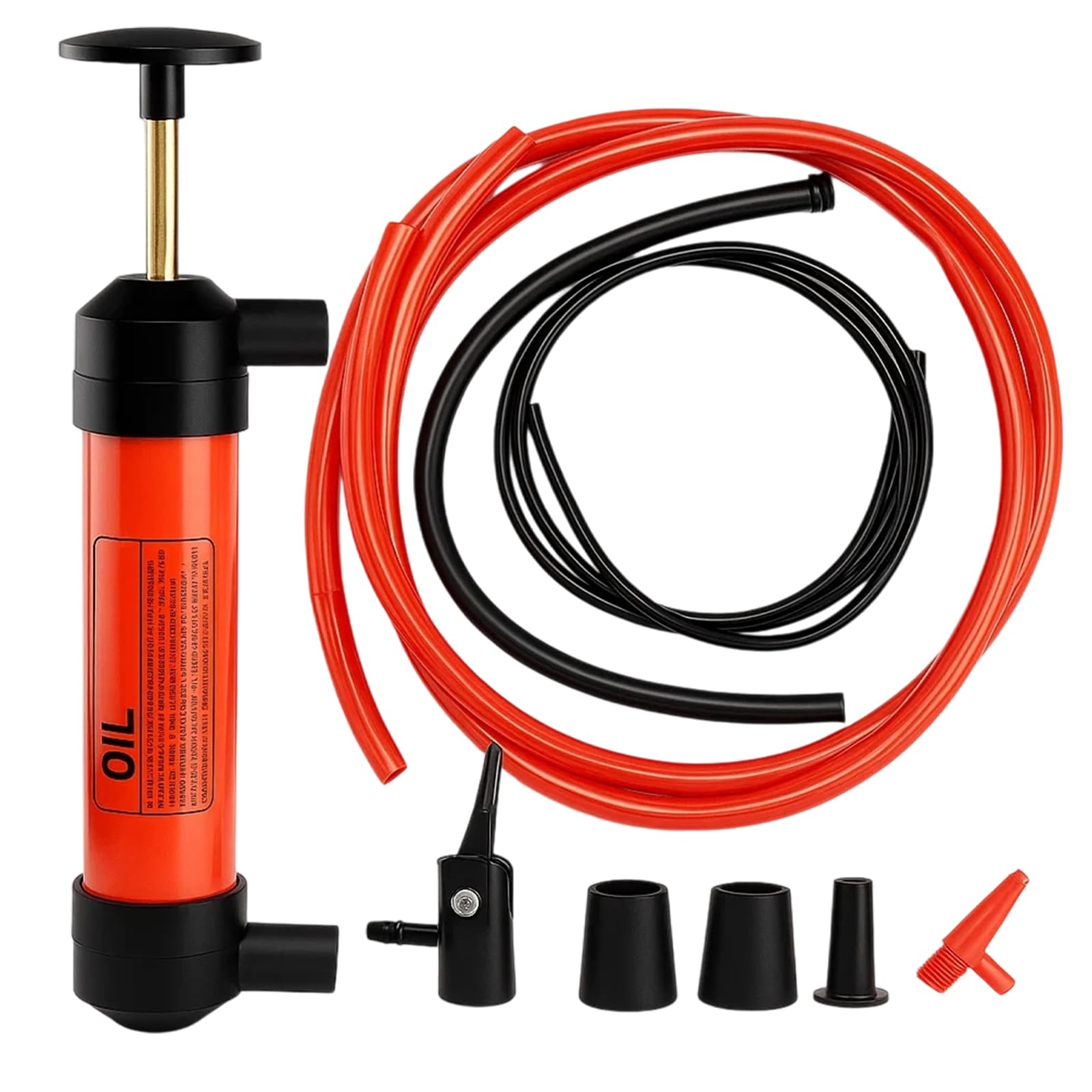 Siphon Pump Kit, Syphon Pump, Hand Water Pump with Manual Operation, Transfer Pump for Fuel and Liquid, Camping Outdoor Travel Tool, Ideal for Boats, Outdoor and Emergency Use, Red