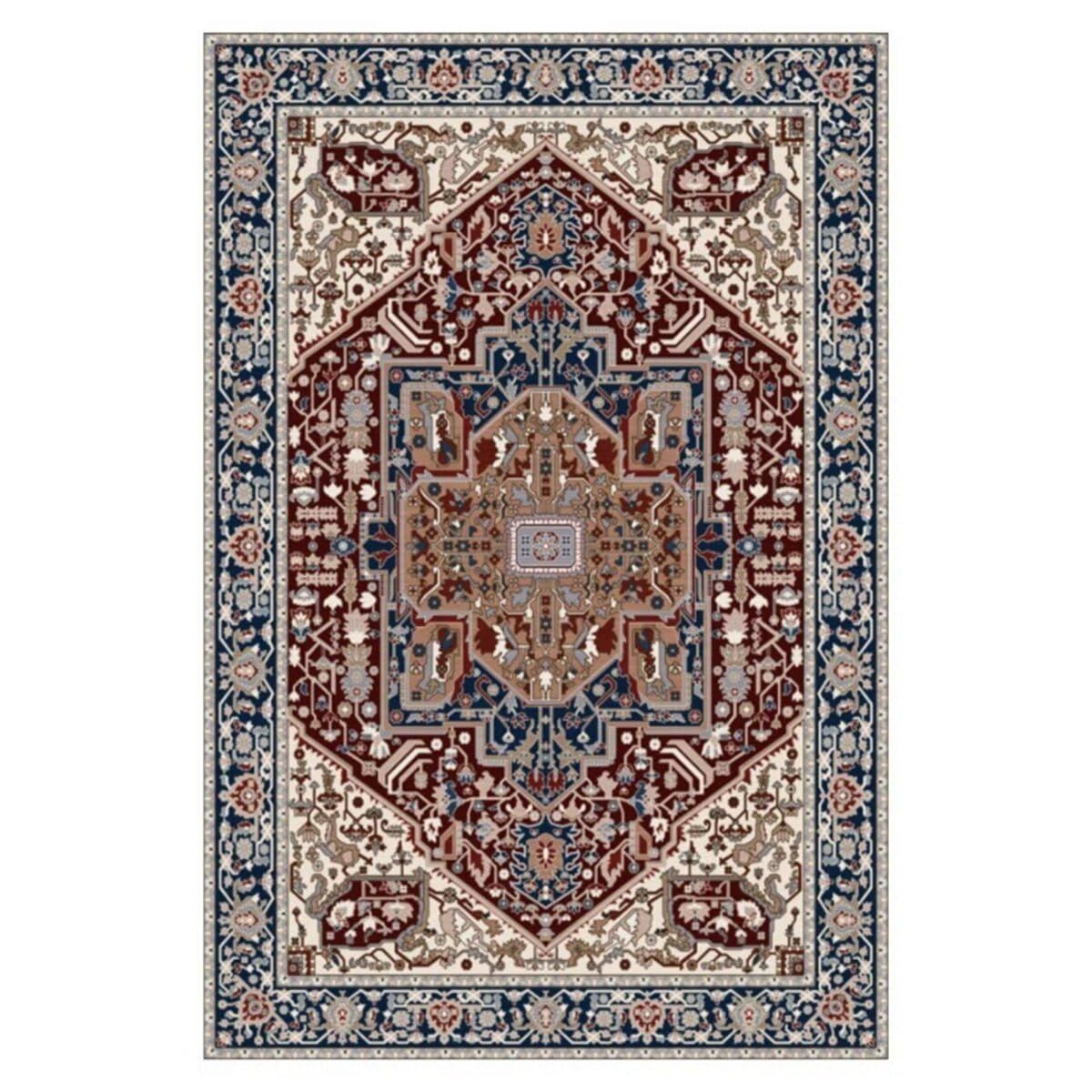 Tapis de sol salon et balcon imprimé traditionnel flou pour une terrasse cosy 160x200cm