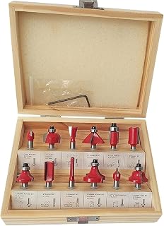 Inditrust 12pc Multi type Premium Router Trimmer Bit Set 6.35mm with wood Box Specially Designed for Wood Working Price In India