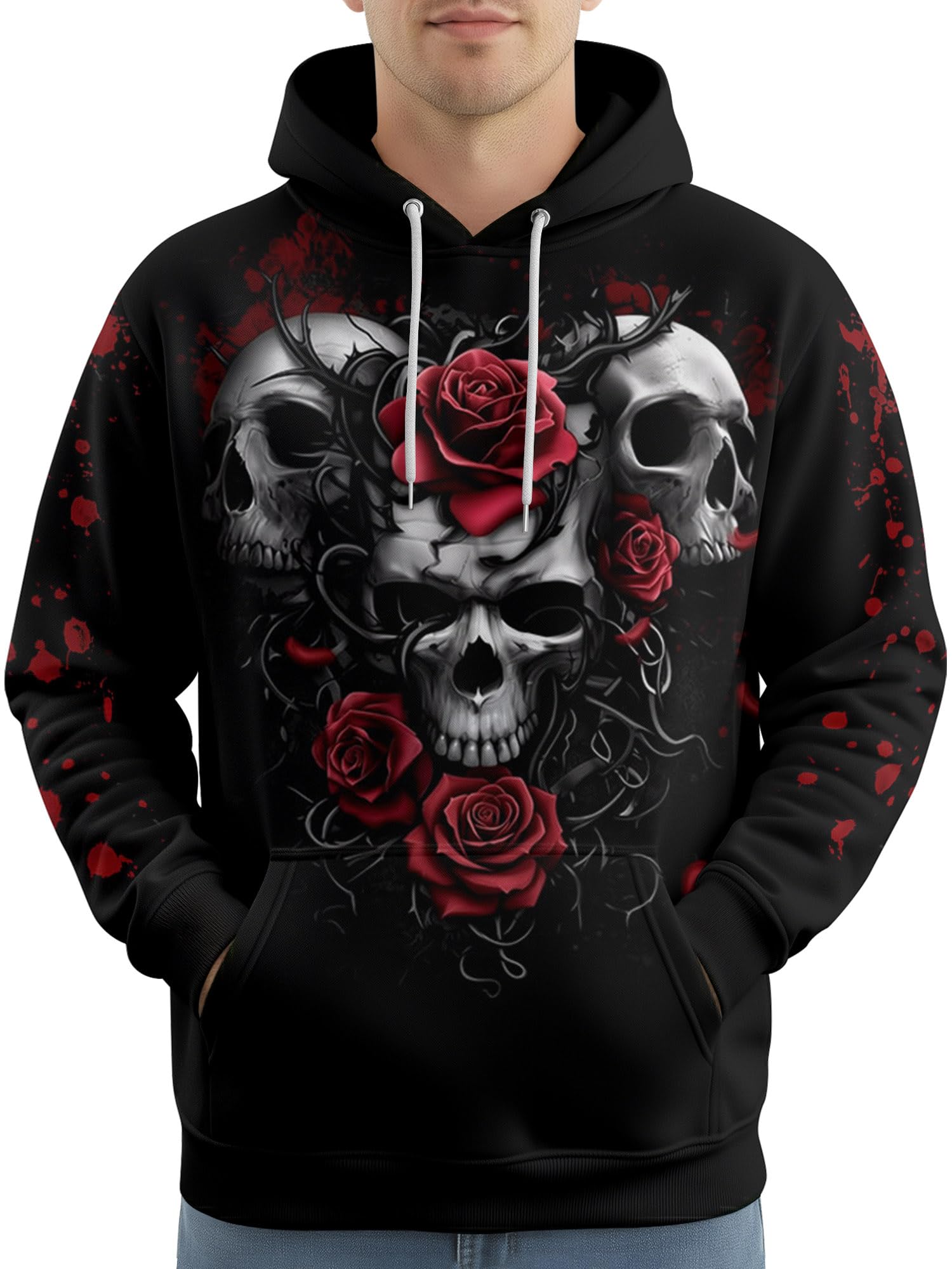 PAGYMO Graphic Hoodies for Men Funny Novelty Pullover Hooded Sweatshirt