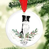 Vista 27 de Adorno de Navidad para mascotas, adorno de Collie barbudo, regalos para amantes de mascotas, regalo conmemorativo para mascotas, recuerdo de Collie