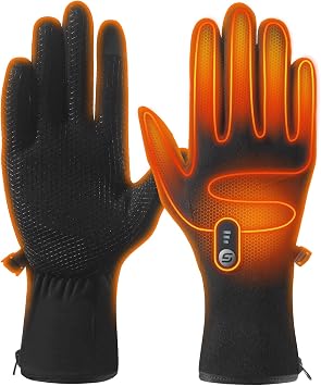 Heated Gloves for Men Women with 7.7V 2400mAh Rechargeable Battery Thin Liner Work Thermal Winter Heating with Touchscreen