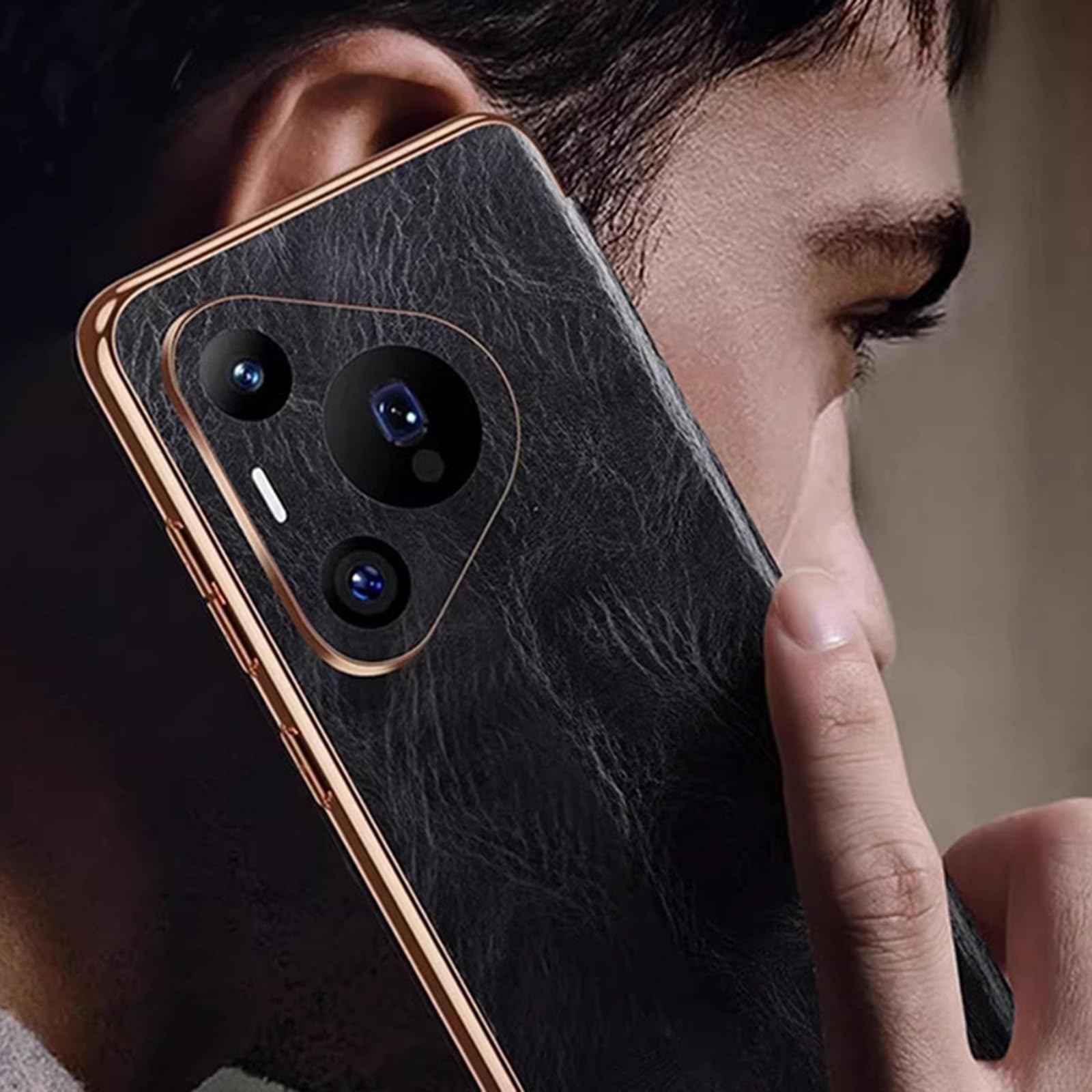 Schwarz,70, Handyhülle Für Huawei Pura 70 Ultra/70 Pro +/70 Pro/70, View-Fenster Intelligenter Schlaf Hülle Echtes Leder Retro Flip Rundumschutz Schutzhülle