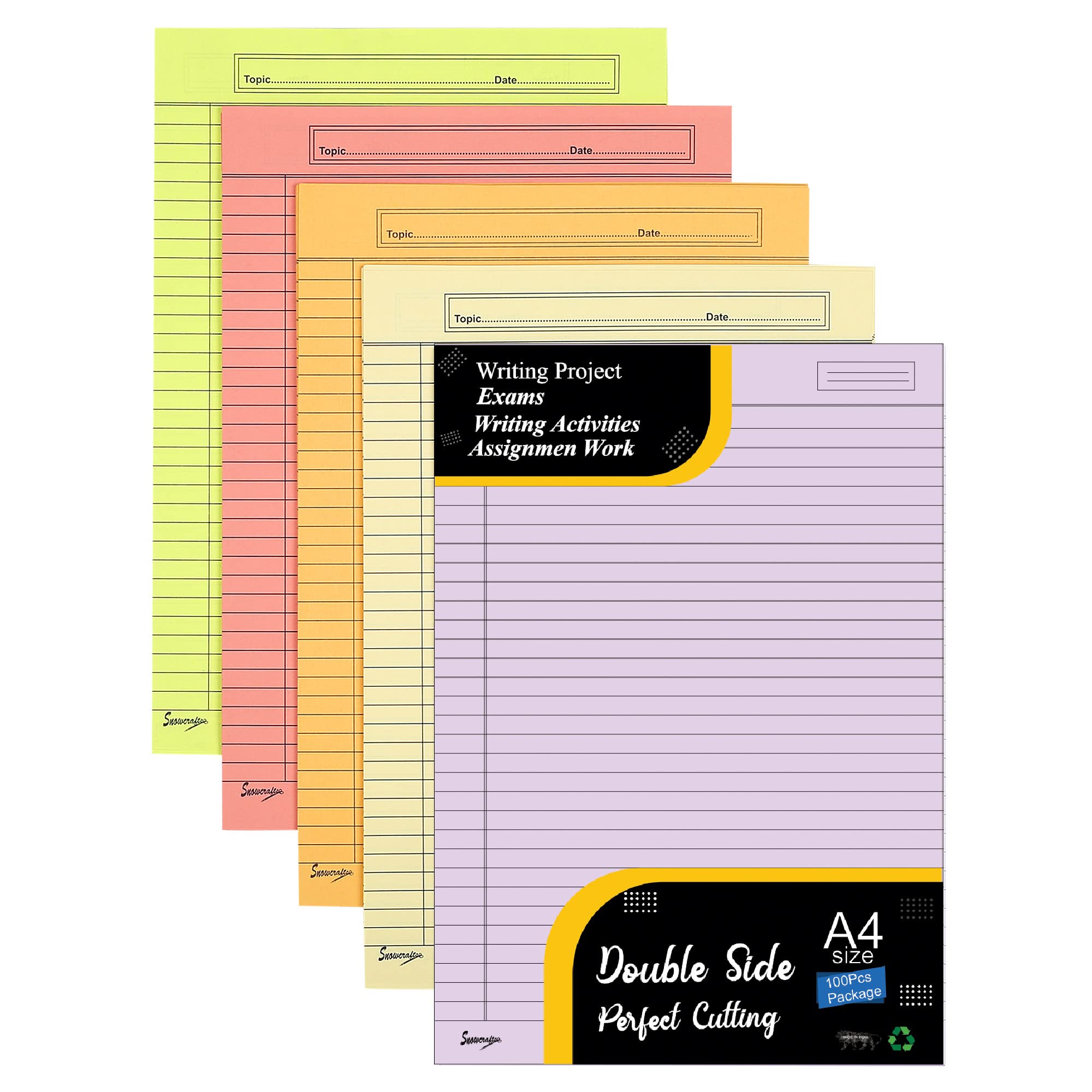 文房具・ステーショナリー Cedit management sheet SNOW CRAFTS A4 90 GSM Both Side Ruled Sheets for Project