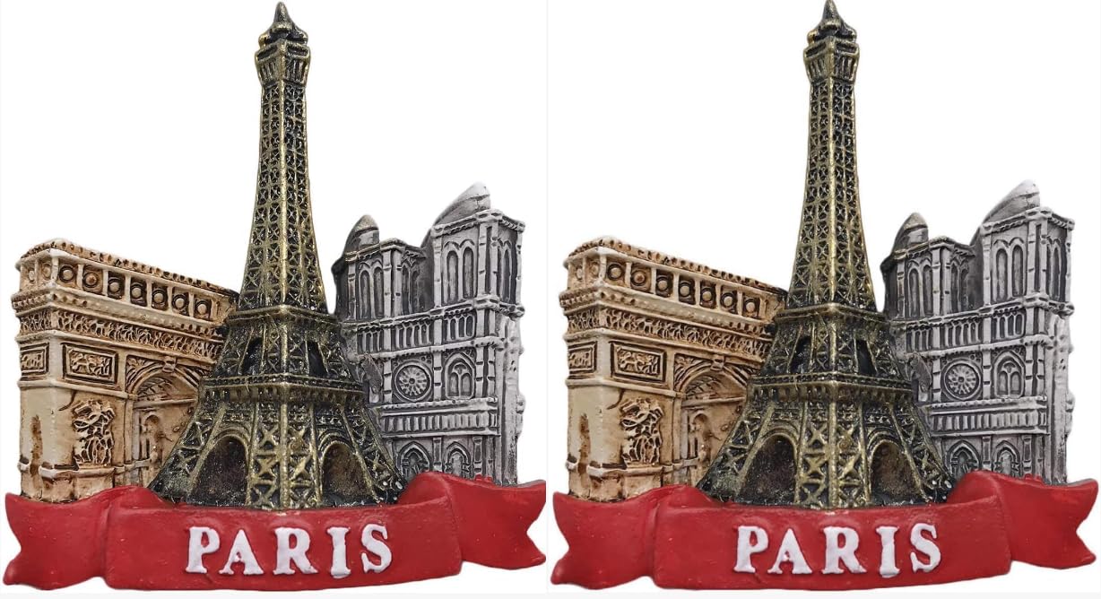 2Pcs Paris France 3D Tower Refrigerator Magnet Tourist Souvenirs, Resin Magnetic Stickers Fridge Magnet Home and Kitchen Decoration Kitchen Accessories