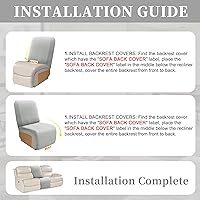 Vista 253 de Fundas 100% impermeables para sofá reclinable seccional, fundas para sofá reclinable en forma de L, funda para sofá seccional de esquina
