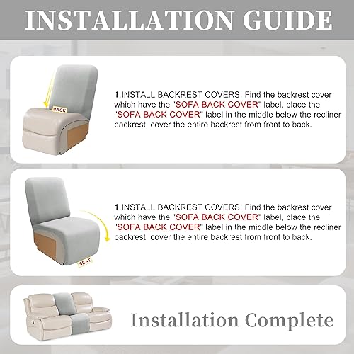 Miniatura 253 de Fundas 100% impermeables para sofá reclinable seccional, fundas para sofá reclinable en forma de L, funda para sofá seccional de esquina en forma de