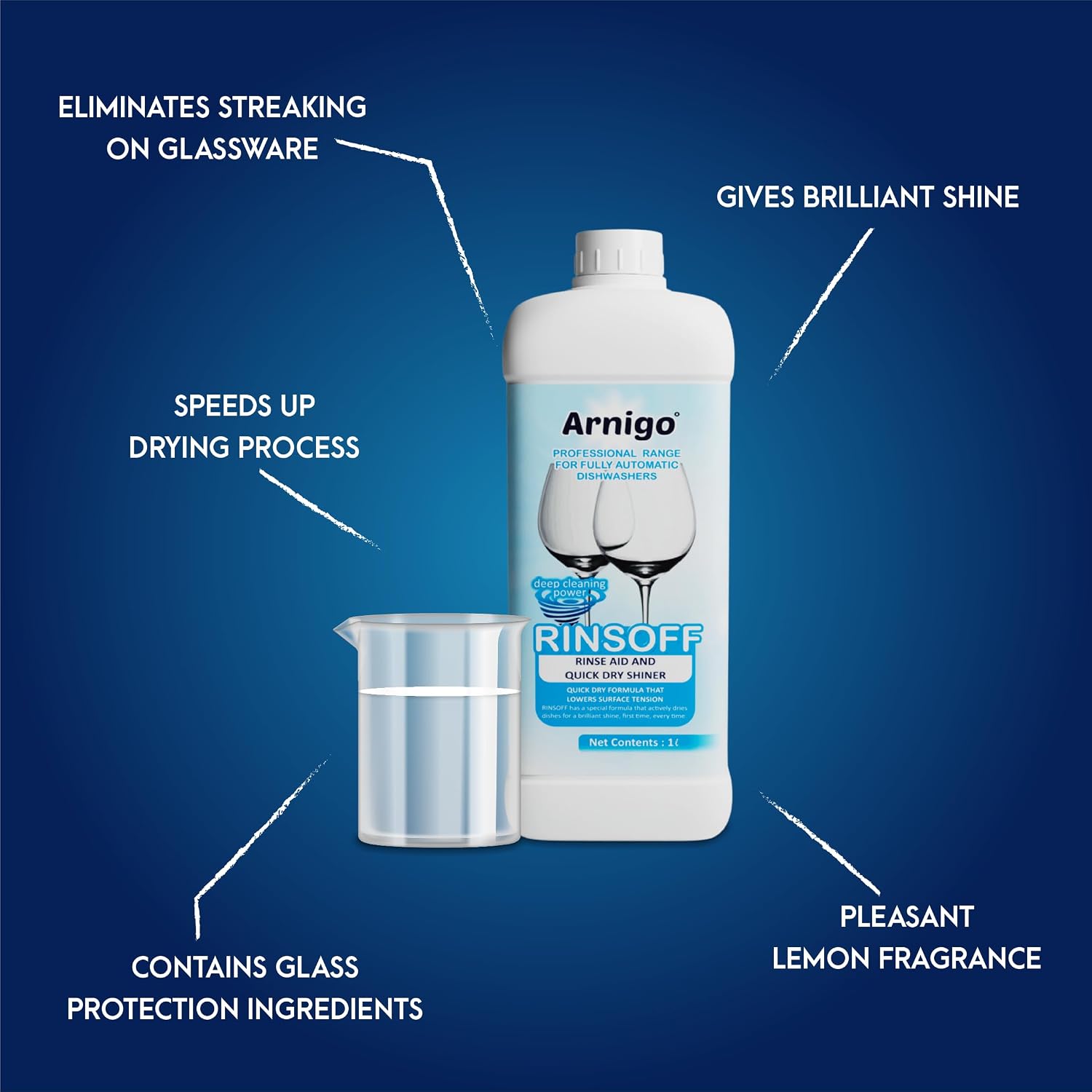 Rinse Aid/Shiner for Dishwasher (2Pack X 1L = 2L)