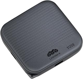 LinkMore 512GB Portable SSD Magnetic Phone SSD, Dual USB-C 950MB/s P100 | External SSD with up to 950MB/s read, 900MB/s write, and 280MB/s sustained write for compatible 4K ProRes recording