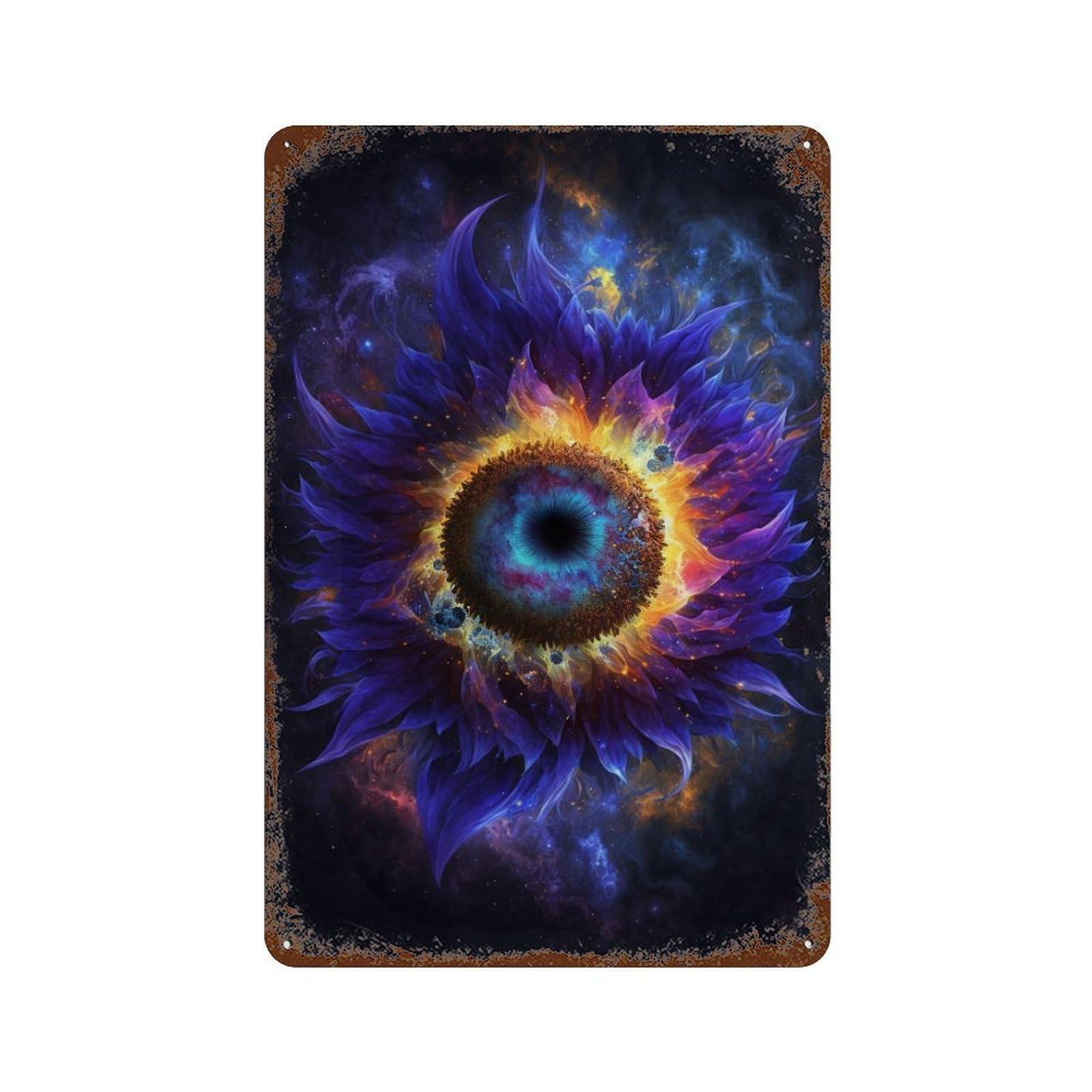 Cosmic Eye Bloom Decorative Tin Sign 11.8"x7.9", Vintage Wall Decor for Garage, Pub Or Kitchen