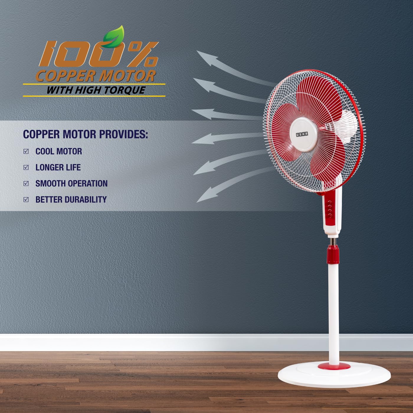 Usha PF Maxx AIR 400MM RED White WR