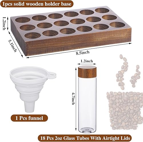 Miniatura 2 de Tubos de almacenamiento de granos de café de dosis única, tarro de vidrio de borosilicato de 2 onzas, recipiente para granos de café herméticos