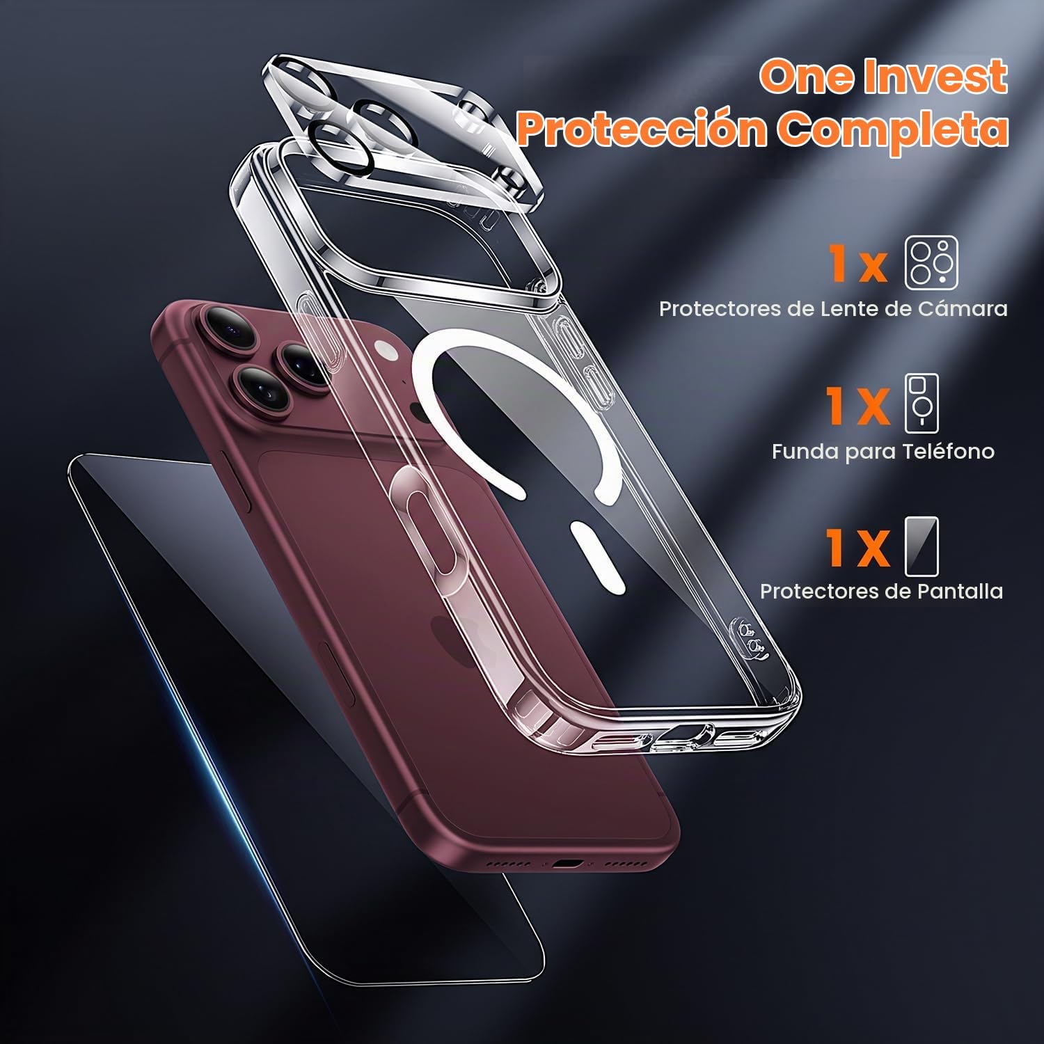 toushion Funda transparente 3 en 1 para iPhone 18 Pro Max, foto 2
