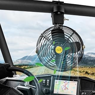 Universal UTV Cooling Fan Compatible with Polaris RZR Can am Maverick X3 Honda Talon Kawasaki SXS 1.5-2.0inch Roll Cage Mount 12v Cool Air Overhead Fan