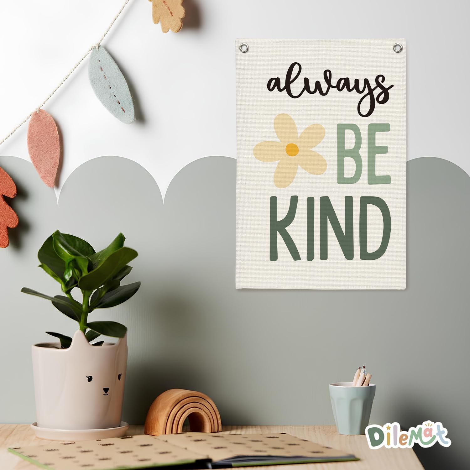 Be Kind Kids Room Banner Wall Hanging,Boho Classroom Decor