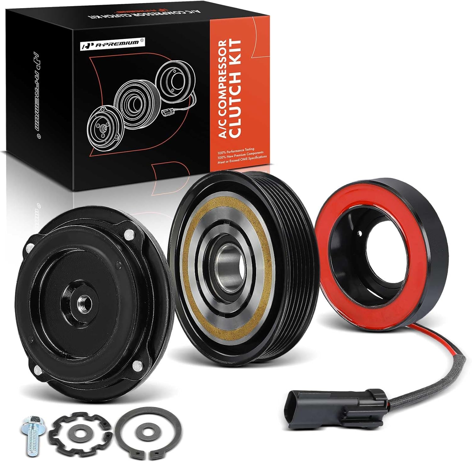 A-Premium Air Conditioner AC Compressor Clutch Kit Compatible with Dodge Ram 1500 Ram 2500 Dakota 2004-2007 & Mitsubishi Raider 2006-2009, 3.7L 4.7L
