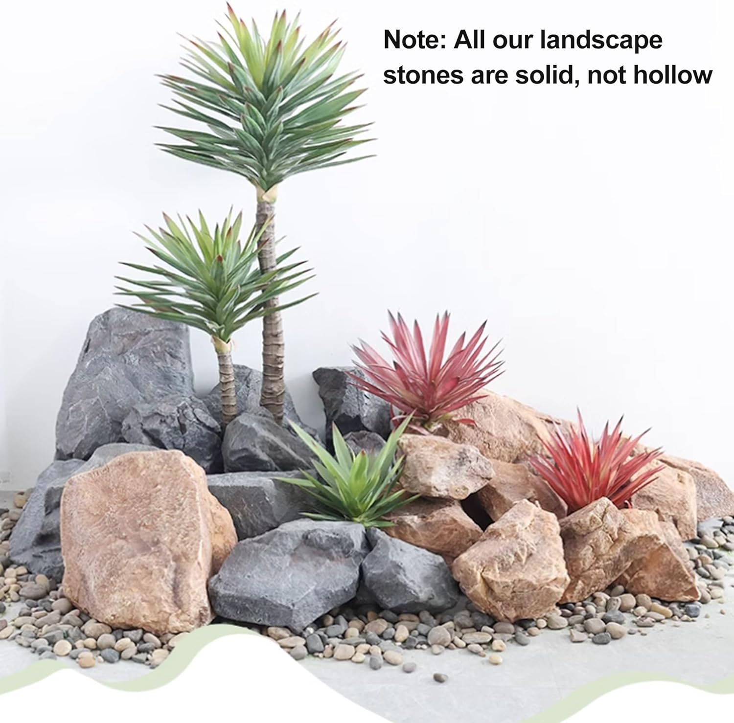 Realistic Faux Boulder - Artificial Landscape Rock for Outdoor Decor, Durable PU Foam, Non-Hollow Design, Ideal for Gardens & Landscaping Projects, Versatile Garden Ornament