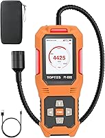 TopTes PT-830S Rechargeable Gas Leak Detector: 14.5" Flexible Probe, 0-10,000ppm Range, TFT Display & 3 Alarms for Home/Industrial Use