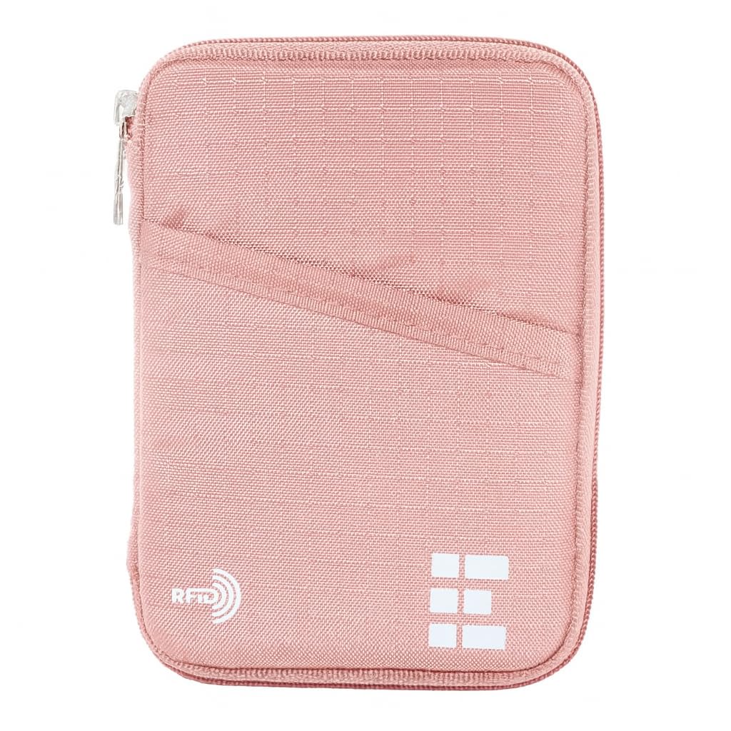 Passport Holder & Travel Wallet with RFID Blocking - Premium Document Organizer Case for Men and Women - Holds Passports, Cards, Tickets, ID, Cash - Compact Zippered Wallet - Rose