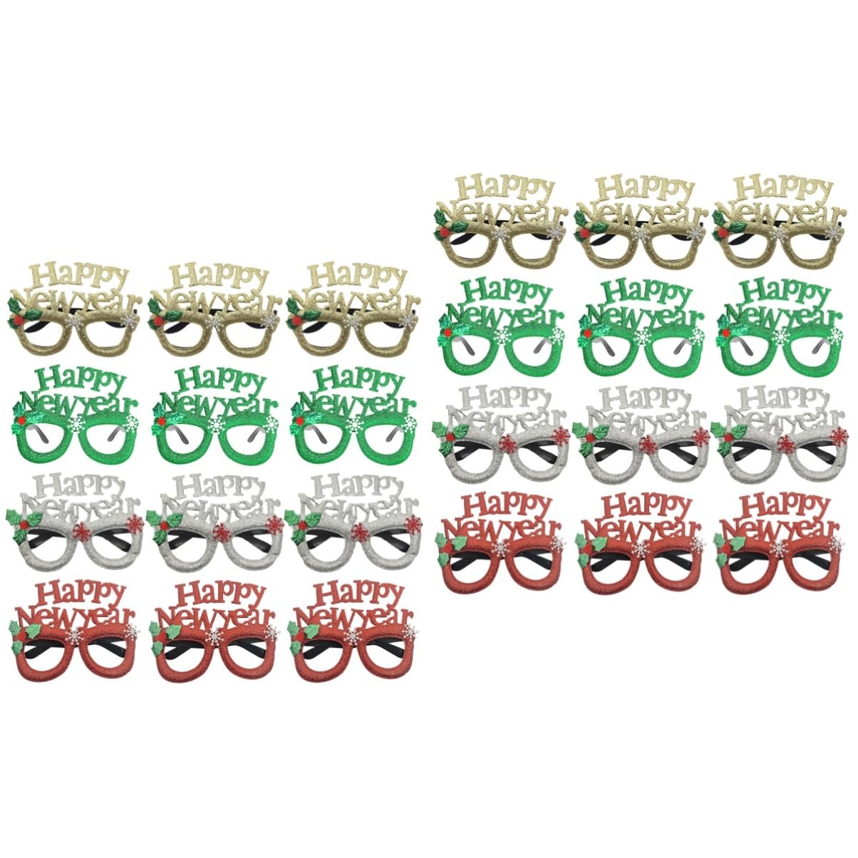 Amosfun 2 Ensembles Lunettes De Fête Lunettes Décoratives De Fête Accessoires Photo pour Le Nouvel an Lunettes De Soleil en Vrac Décorations De Noël pour Enfants Lunettes De 12 Paires * 2