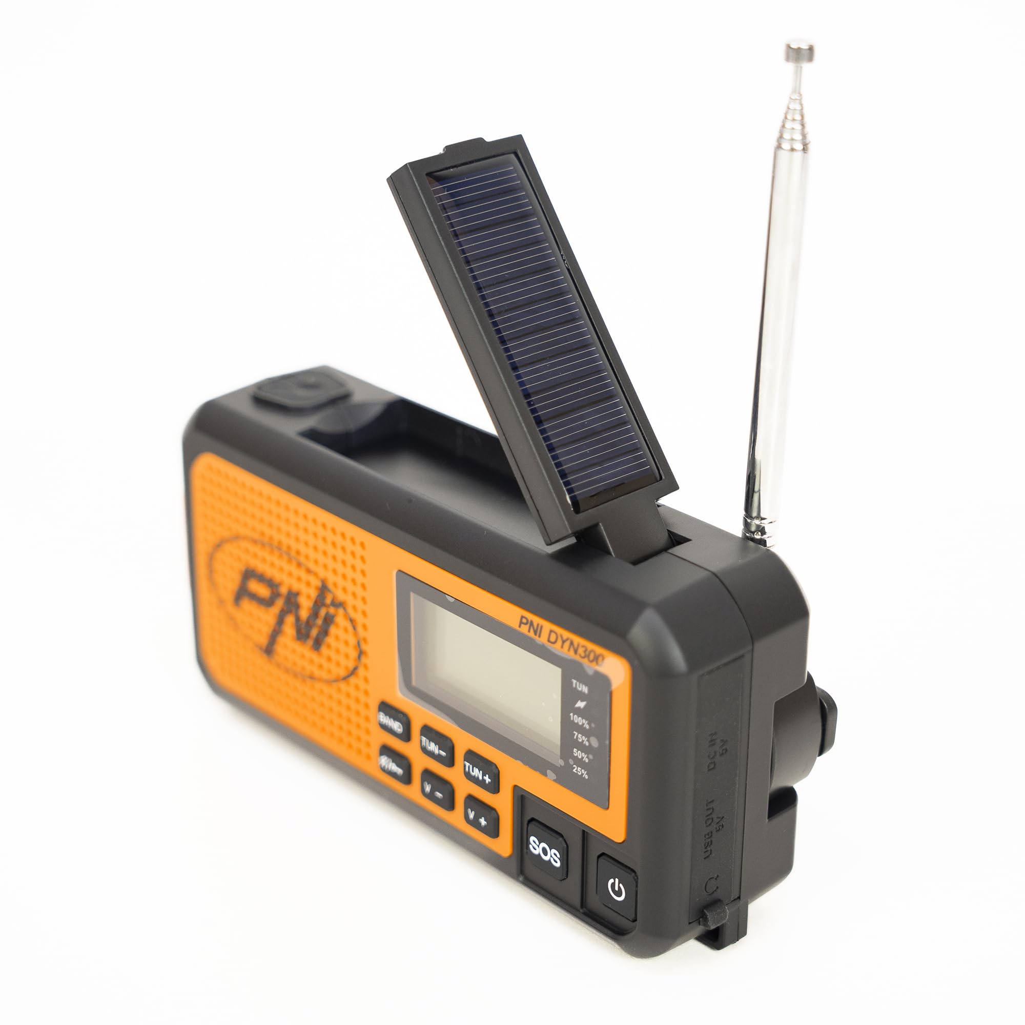 Metronic 477216 Noodzonneradio, FM/MW-radio met zwengel, draagbare radio, zonne-powerbank-functie, 2000 mAh, zaklamp op batterijen met led-dynamo, SOS-knop, huis en camping