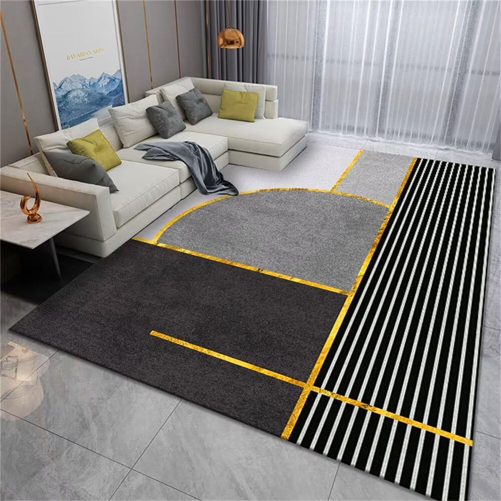 Tapis shaggy noir facile à entretenir pour éliminer la saleté du salon à l'entrée