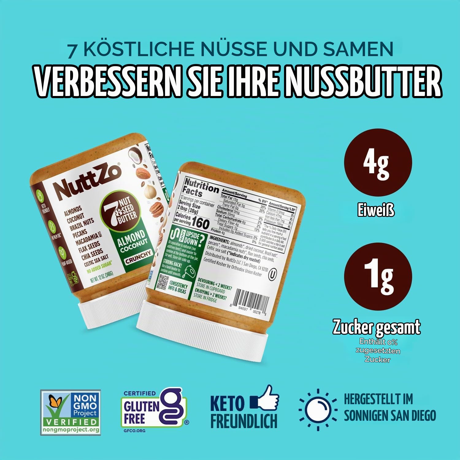 7 Nuts & Seeds Keto Butter Crunchy 12 oz