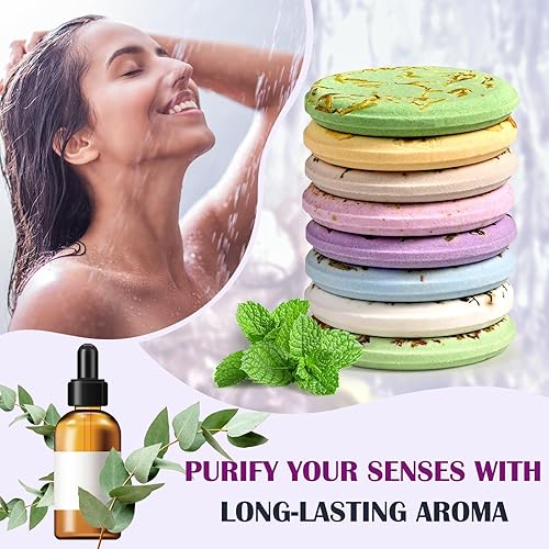 Miniatura 9 de Shower Steamers - Aromaterapia - Regalos de Navidad para mujeres y hombres, 8 bombas de ducha con aceite esencial natural, alivio del estrés,