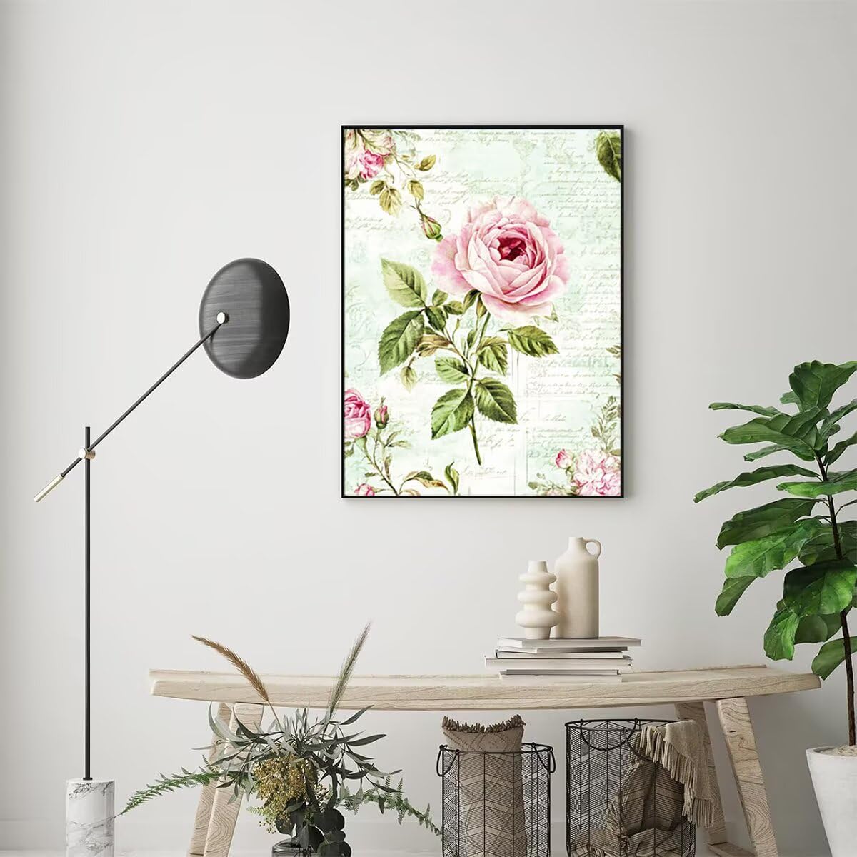 Dipingere con i Numeri Fiore, Paint by Numbers Adulti Pianta, Fai da te Creativi Adulti Quadri da Dipingere Numerati Kit per Decorazione Della Parete di Casa, Regalo 80x110 cm Senza Cornice F8-8