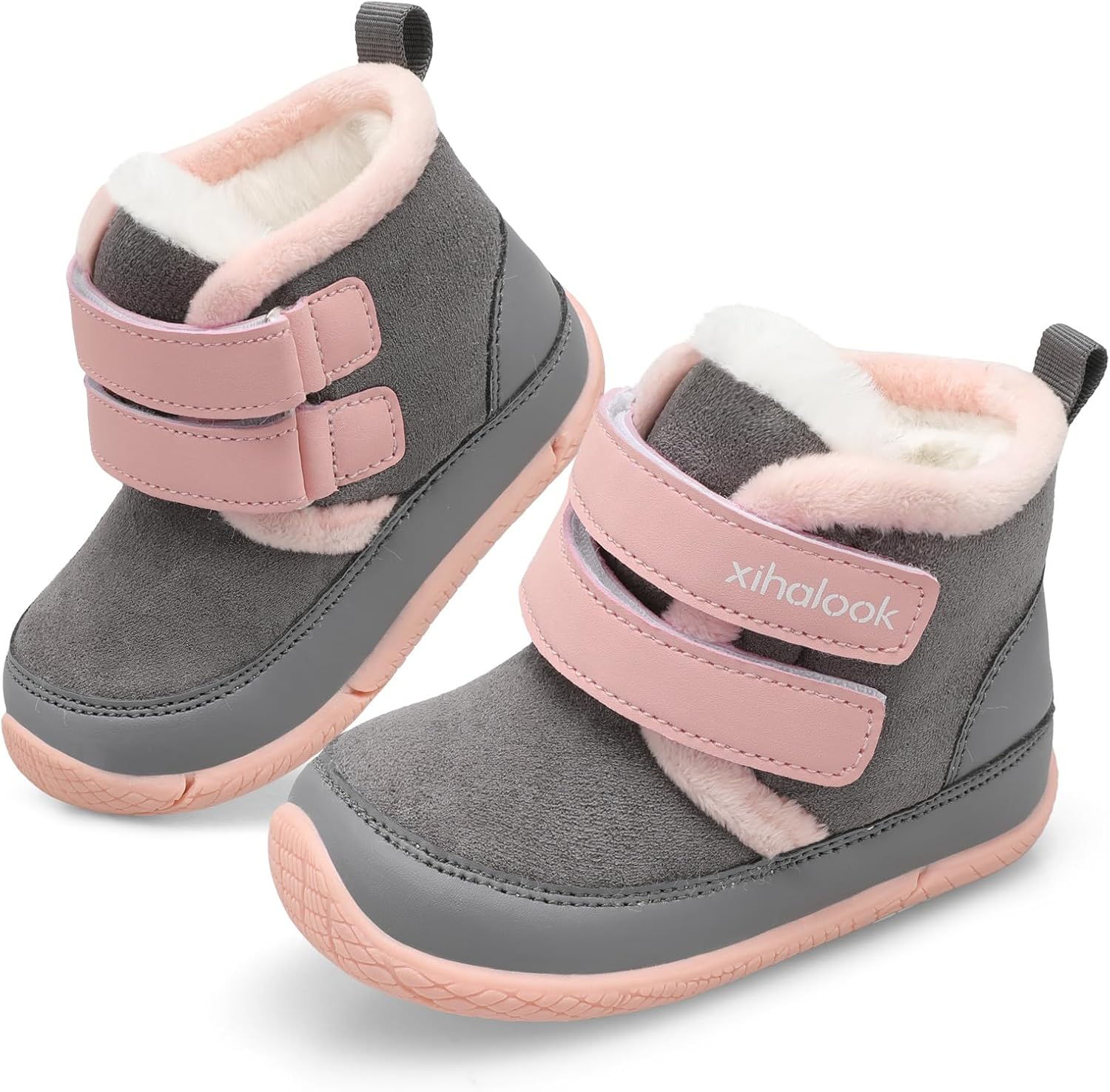 XIHALOOK Toddler Winter Boots - Warm Faux Fur