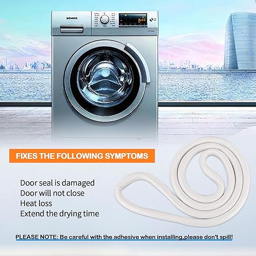 Miniatura 6 de Sello de puerta de secadora actualizado 2024 W10906683 para piezas de secadora Whirlpool W10823580, AP6034191, WP3390731 compatible con Whirlpool y