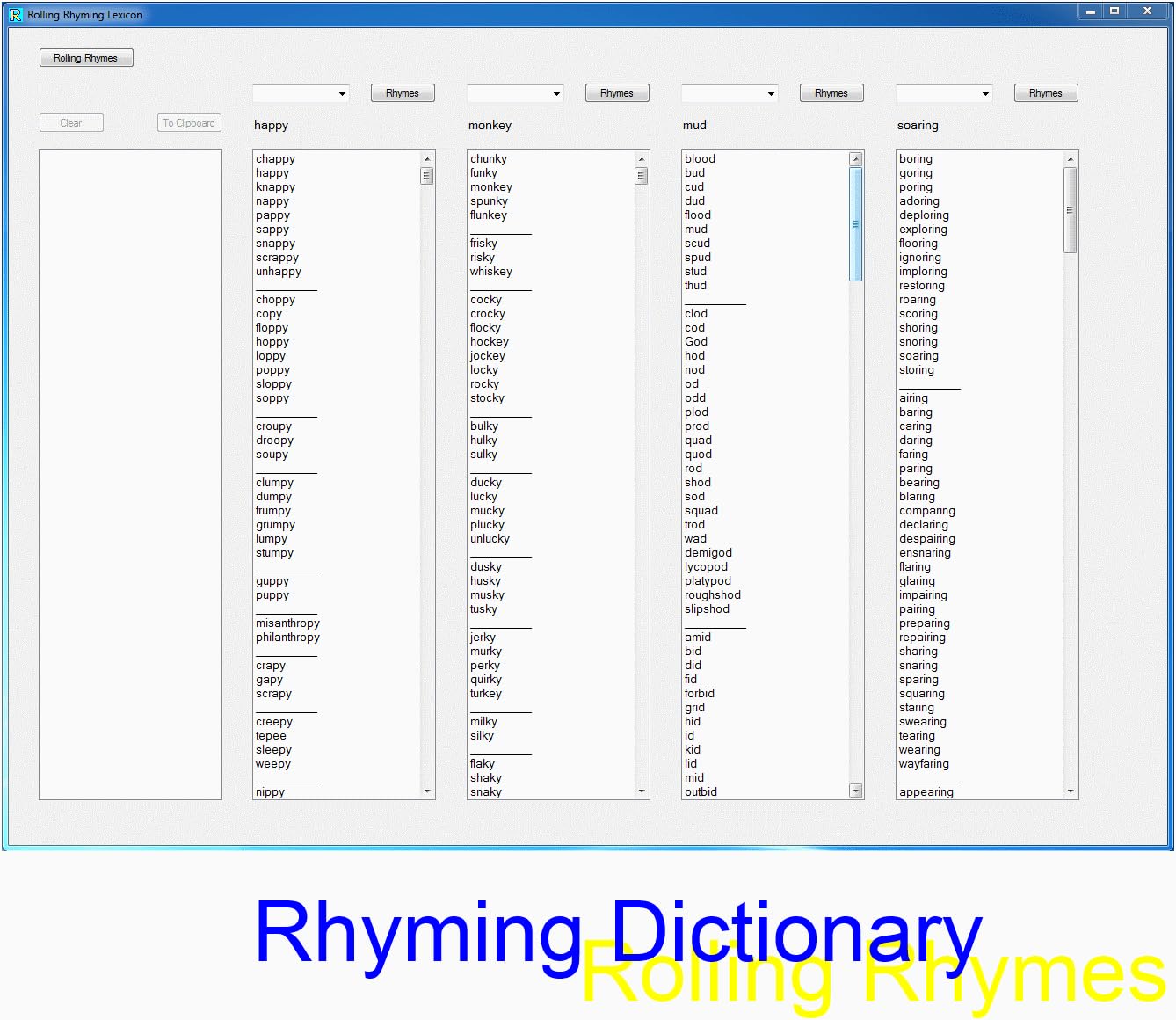 Rolling Rhyming Lexicon [Download]